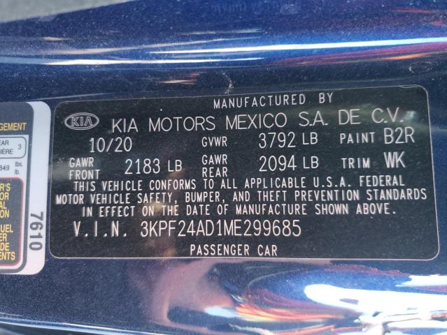 Photo 11 VIN: 3KPF24AD1ME299685 - KIA FORTE FE 