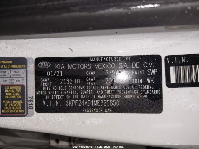 Photo 8 VIN: 3KPF24AD1ME325850 - KIA FORTE 