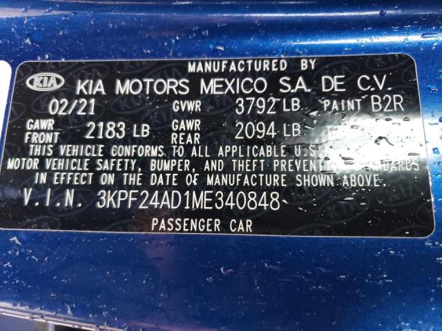 Photo 11 VIN: 3KPF24AD1ME340848 - KIA FORTE FE 