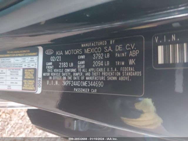 Photo 8 VIN: 3KPF24AD1ME344690 - KIA FORTE 