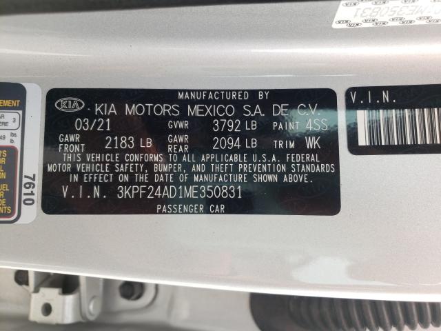 Photo 9 VIN: 3KPF24AD1ME350831 - KIA FORTE FE 