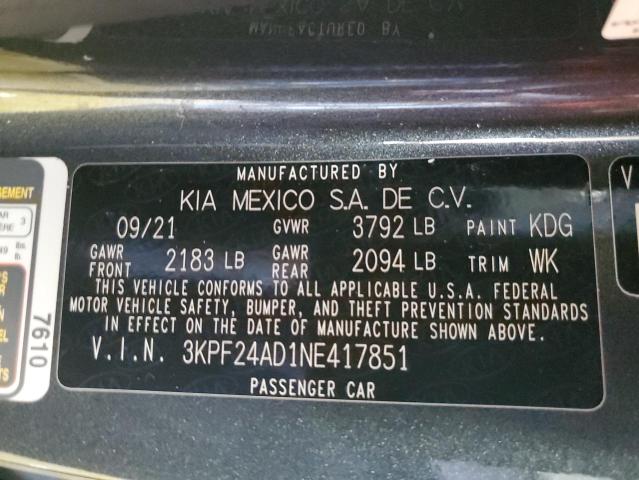 Photo 12 VIN: 3KPF24AD1NE417851 - KIA FORTE FE 