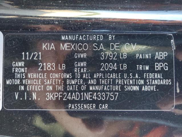 Photo 12 VIN: 3KPF24AD1NE433757 - KIA FORTE FE 