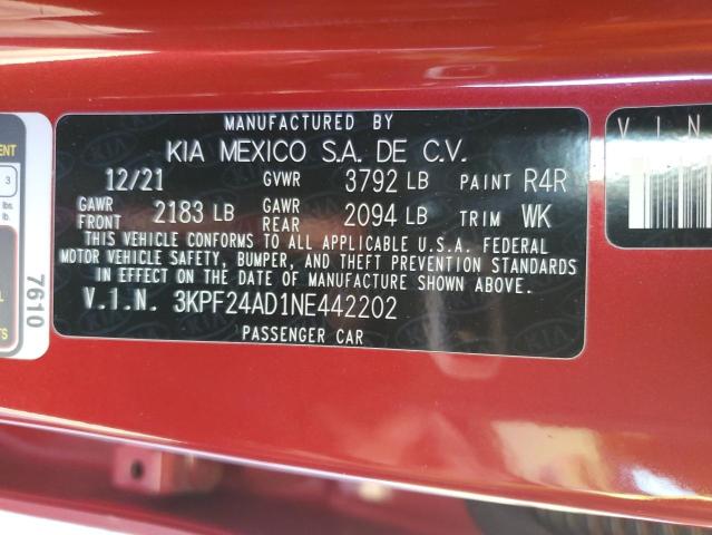 Photo 11 VIN: 3KPF24AD1NE442202 - KIA FORTE 