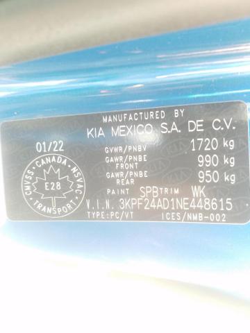 Photo 8 VIN: 3KPF24AD1NE448615 - KIA FORTE FE 