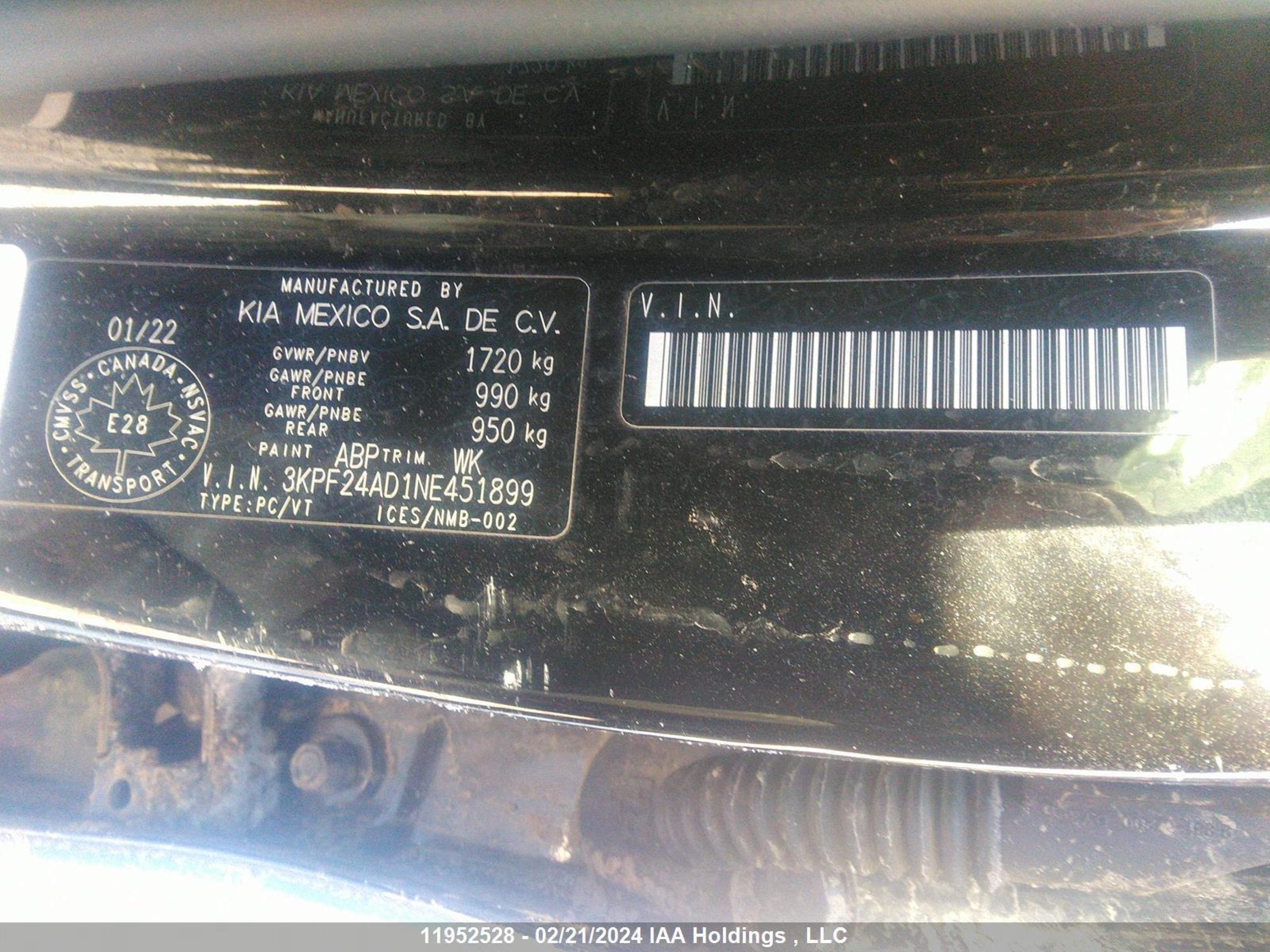 Photo 8 VIN: 3KPF24AD1NE451899 - KIA FORTE 