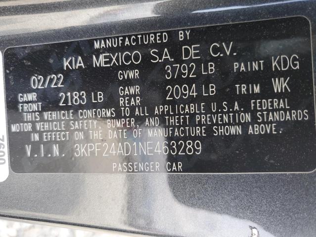 Photo 11 VIN: 3KPF24AD1NE463289 - KIA FORTE 