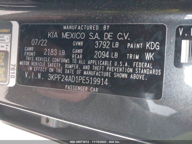 Photo 8 VIN: 3KPF24AD1PE519914 - KIA FORTE 