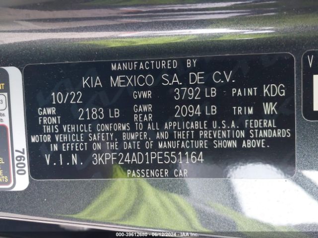 Photo 8 VIN: 3KPF24AD1PE551164 - KIA FORTE 