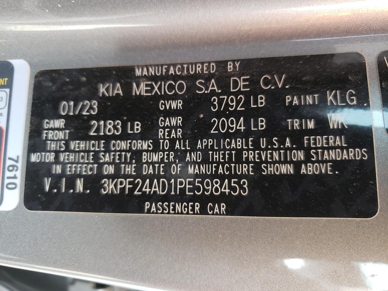 Photo 11 VIN: 3KPF24AD1PE598453 - KIA FORTE 