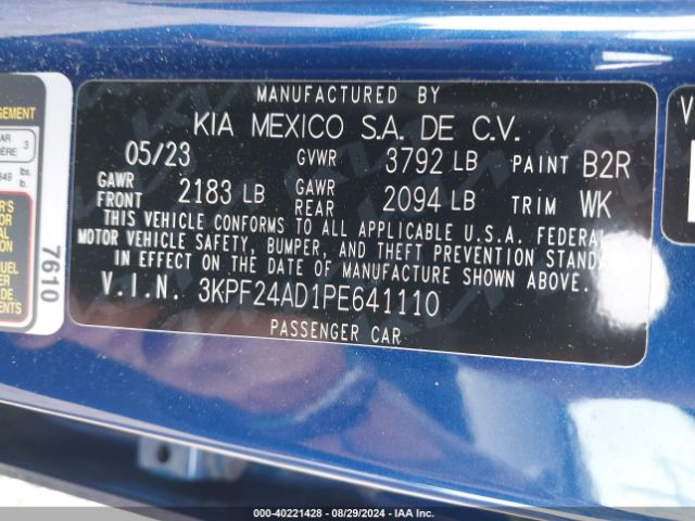 Photo 8 VIN: 3KPF24AD1PE641110 - KIA FORTE 