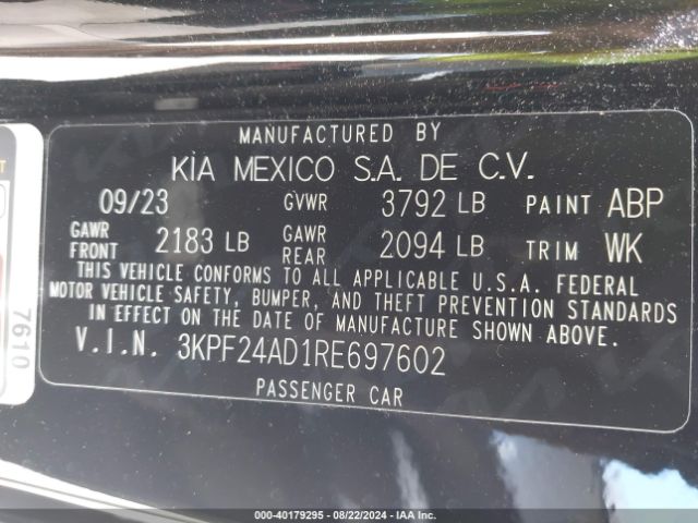 Photo 8 VIN: 3KPF24AD1RE697602 - KIA FORTE 