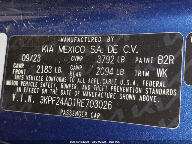 Photo 8 VIN: 3KPF24AD1RE703026 - KIA FORTE 