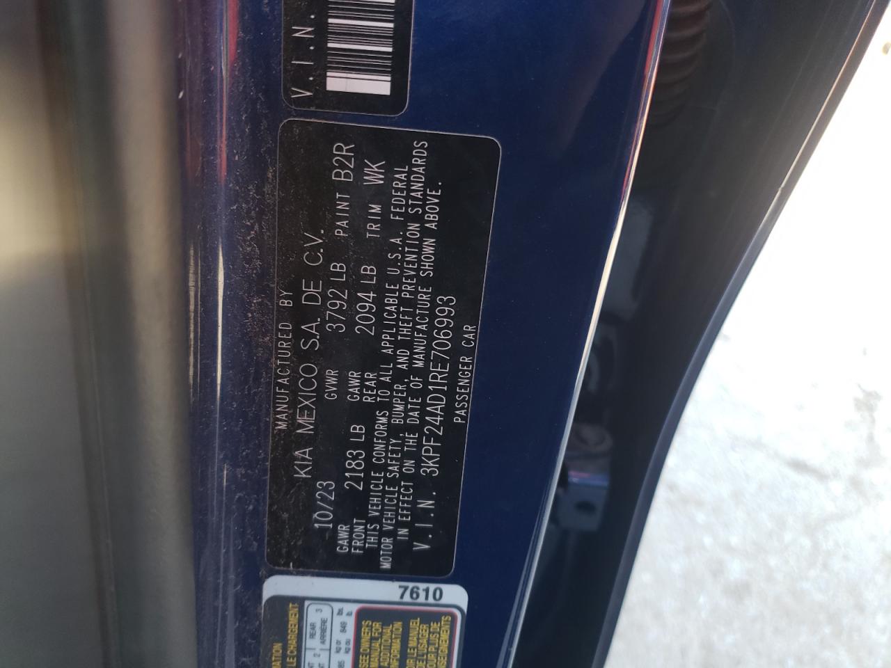 Photo 11 VIN: 3KPF24AD1RE706993 - KIA FORTE 