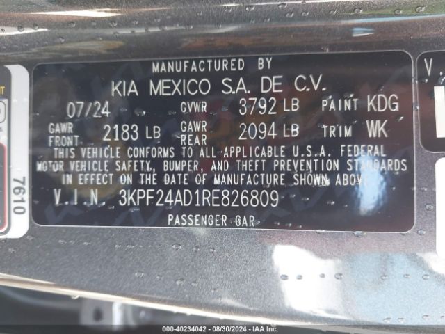 Photo 8 VIN: 3KPF24AD1RE826809 - KIA FORTE 