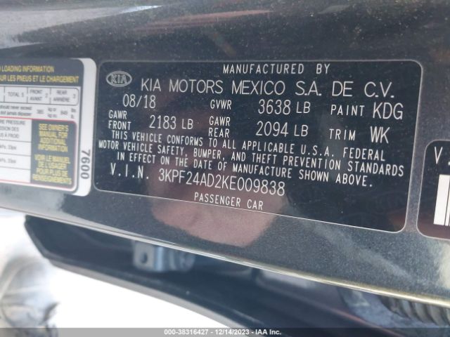 Photo 8 VIN: 3KPF24AD2KE009838 - KIA FORTE 