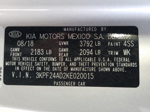 Photo 9 VIN: 3KPF24AD2KE020015 - KIA FORTE FE 