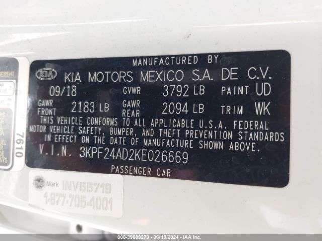 Photo 8 VIN: 3KPF24AD2KE026669 - KIA FORTE 