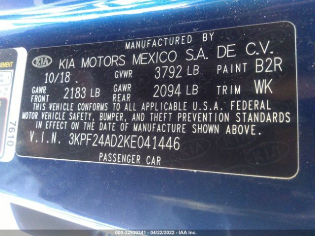 Photo 8 VIN: 3KPF24AD2KE041446 - KIA FORTE 