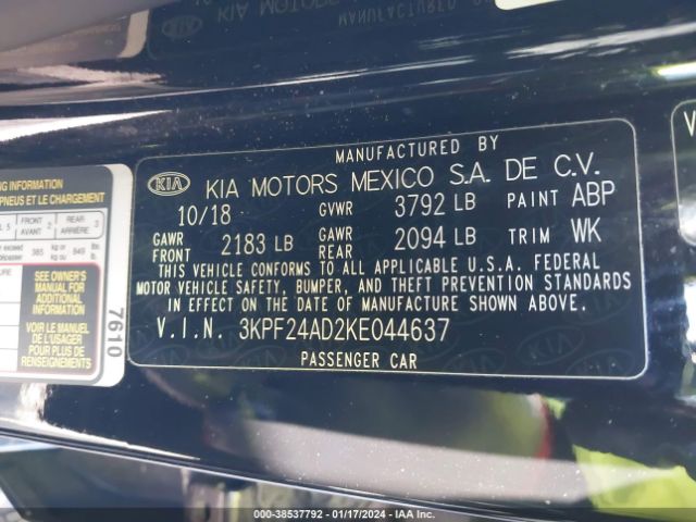 Photo 8 VIN: 3KPF24AD2KE044637 - KIA FORTE 