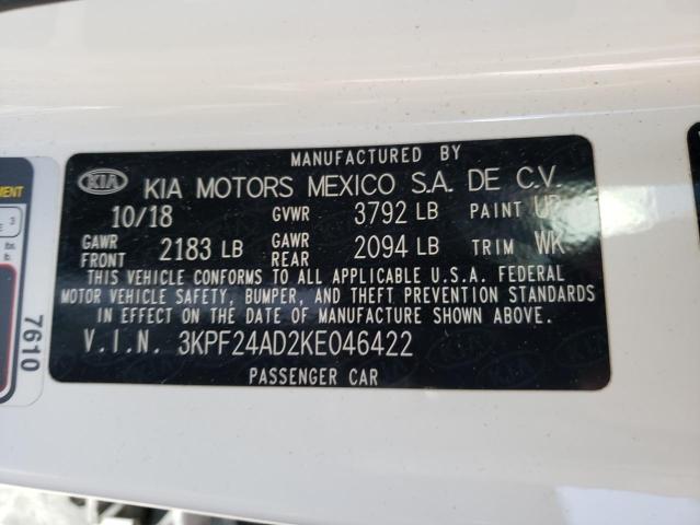 Photo 9 VIN: 3KPF24AD2KE046422 - KIA FORTE FE 