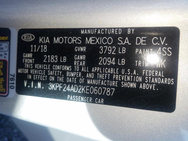 Photo 9 VIN: 3KPF24AD2KE060787 - KIA FORTE FE 