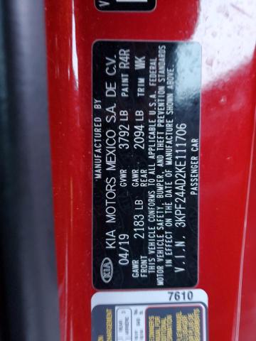 Photo 11 VIN: 3KPF24AD2KE111706 - KIA FORTE 