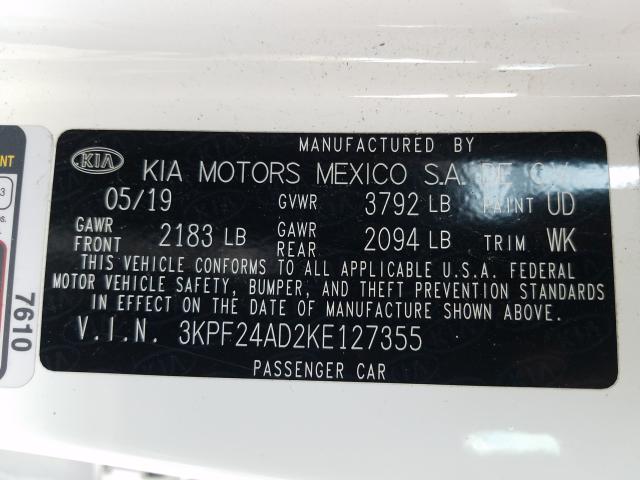 Photo 9 VIN: 3KPF24AD2KE127355 - KIA FORTE FE 