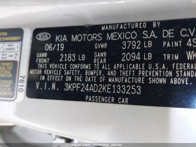 Photo 8 VIN: 3KPF24AD2KE133253 - KIA FORTE 