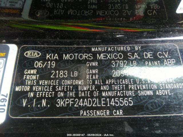 Photo 8 VIN: 3KPF24AD2LE145565 - KIA FORTE 