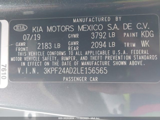 Photo 8 VIN: 3KPF24AD2LE156565 - KIA FORTE 