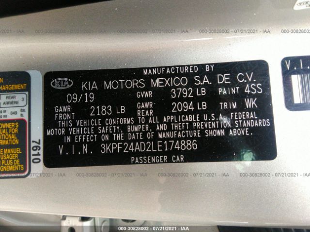 Photo 8 VIN: 3KPF24AD2LE174886 - KIA FORTE 