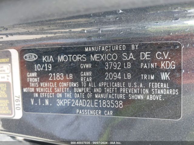 Photo 8 VIN: 3KPF24AD2LE183538 - KIA FORTE 