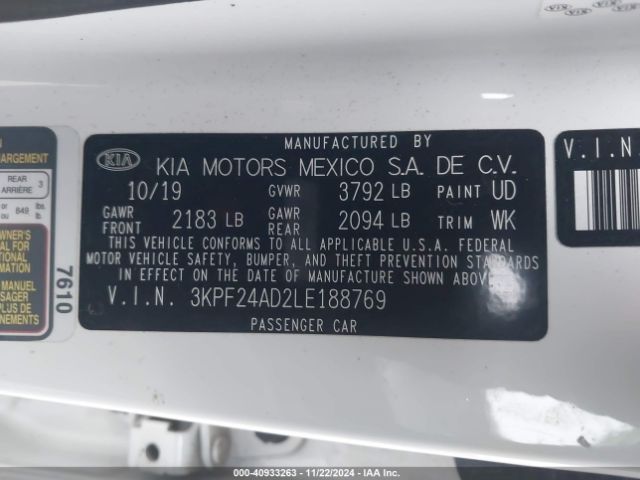 Photo 8 VIN: 3KPF24AD2LE188769 - KIA FORTE 