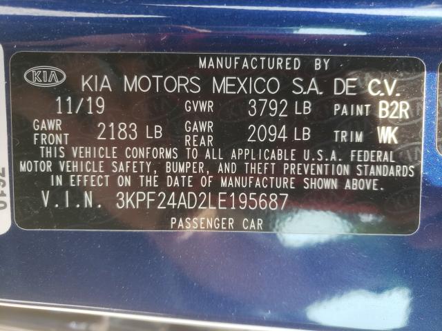 Photo 9 VIN: 3KPF24AD2LE195687 - KIA FORTE FE 