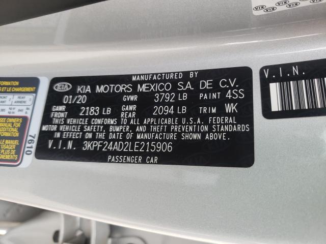 Photo 9 VIN: 3KPF24AD2LE215906 - KIA FORTE FE 