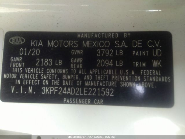 Photo 8 VIN: 3KPF24AD2LE221592 - KIA FORTE 