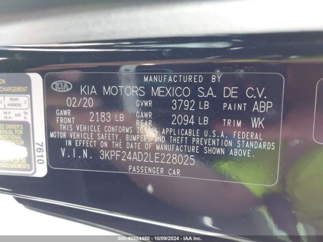 Photo 8 VIN: 3KPF24AD2LE228025 - KIA FORTE 