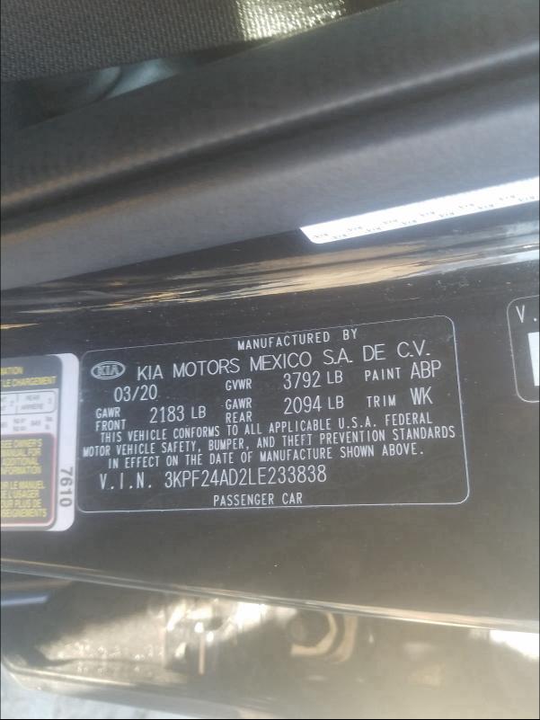 Photo 9 VIN: 3KPF24AD2LE233838 - KIA FORTE FE 