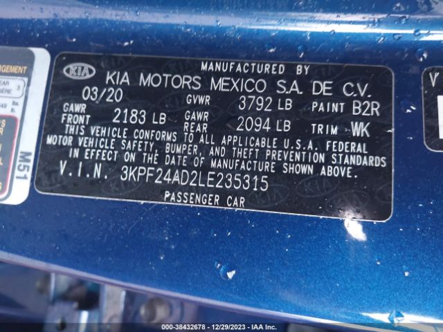 Photo 8 VIN: 3KPF24AD2LE235315 - KIA FORTE 