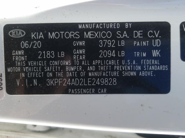 Photo 9 VIN: 3KPF24AD2LE249828 - KIA FORTE FE 