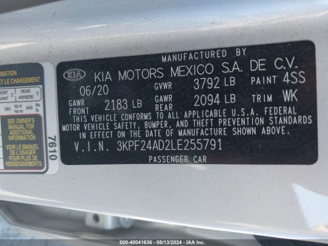 Photo 8 VIN: 3KPF24AD2LE255791 - KIA FORTE 