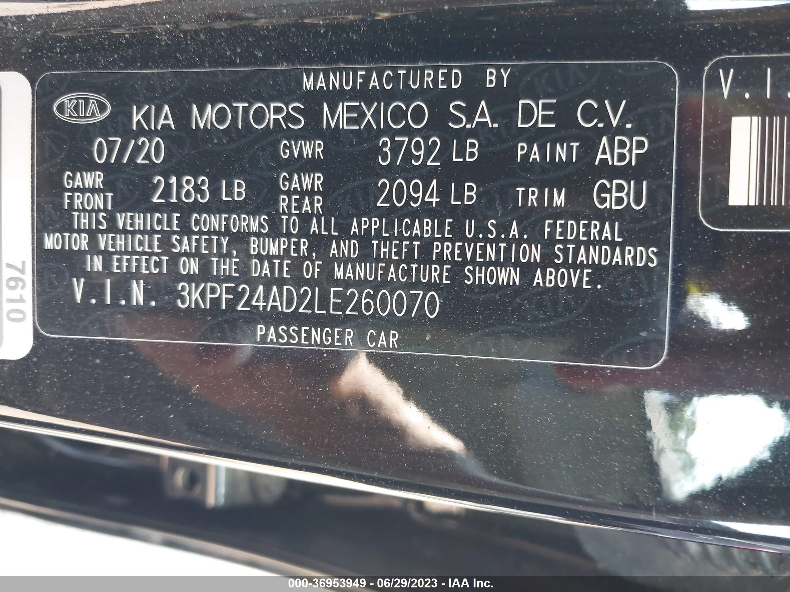 Photo 8 VIN: 3KPF24AD2LE260070 - KIA FORTE 