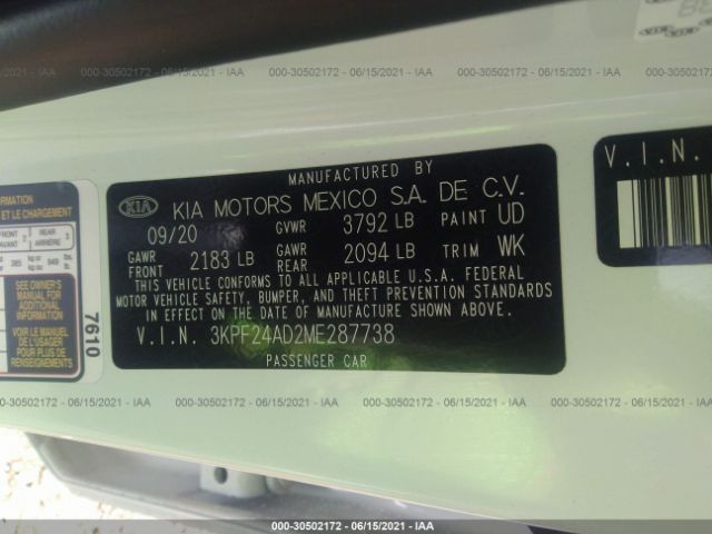 Photo 8 VIN: 3KPF24AD2ME287738 - KIA FORTE 