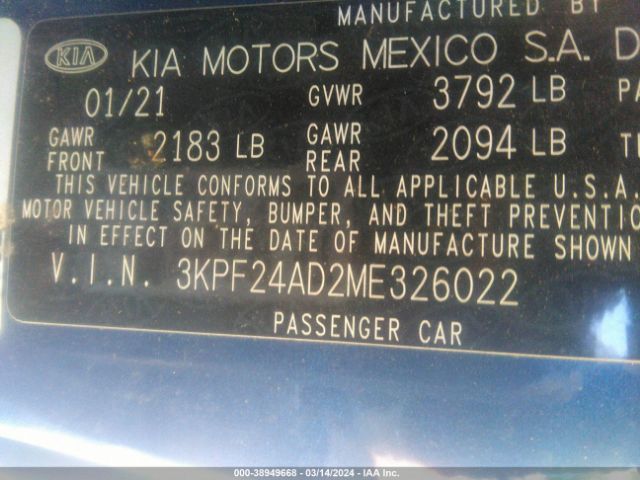 Photo 8 VIN: 3KPF24AD2ME326022 - KIA FORTE 