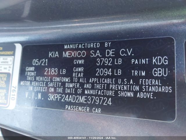 Photo 8 VIN: 3KPF24AD2ME379724 - KIA FORTE 