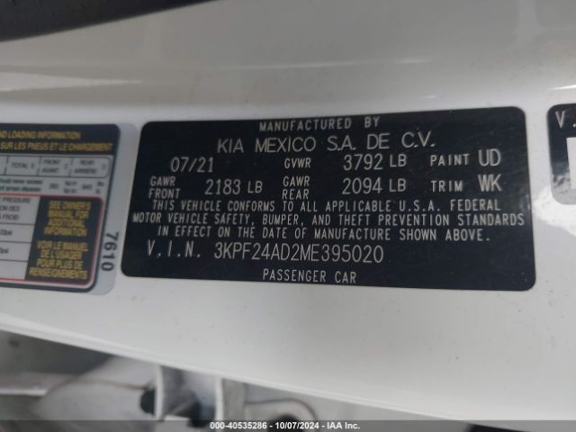 Photo 8 VIN: 3KPF24AD2ME395020 - KIA FORTE 