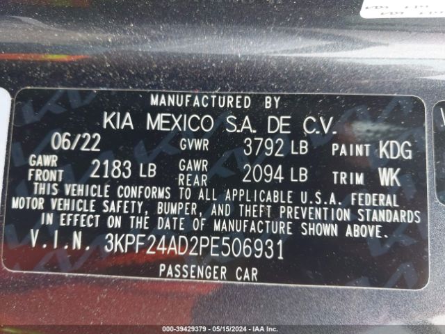 Photo 8 VIN: 3KPF24AD2PE506931 - KIA FORTE 