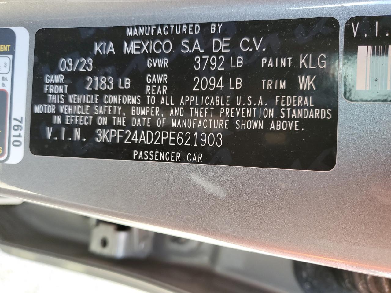 Photo 11 VIN: 3KPF24AD2PE621903 - KIA FORTE 