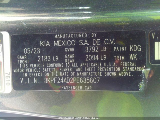 Photo 8 VIN: 3KPF24AD2PE635607 - KIA FORTE 